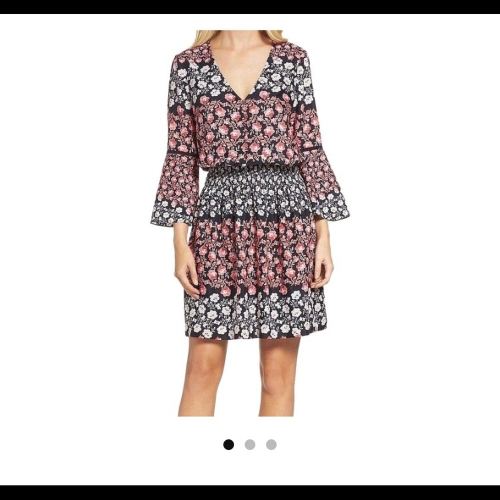 NWOT Eliza J  Floral Bell Sleeved Dress